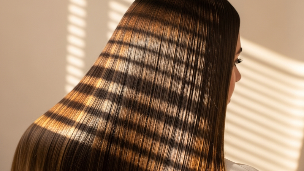 O que significa um cabelo com brilho espelhado?